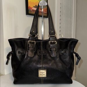 Dooney & Bourke Small Chiara Black Pebble Grain Leather Shoulder Bag